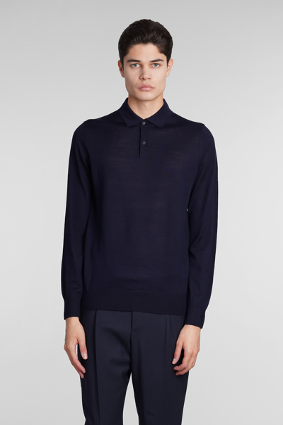 Ballantyne Fine-knit Wool Polo Shirt In Black