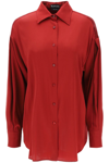 Tom Ford Stretch Silk Satin Shirt In Oxblood Red (red)