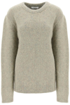 Lemaire Sweater In Melange-effect Brushed Yarn In Meadow Melange (green)