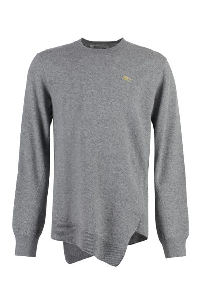 Comme Des Garçons Shirt Asymetric Sweater Lacoste In Gray