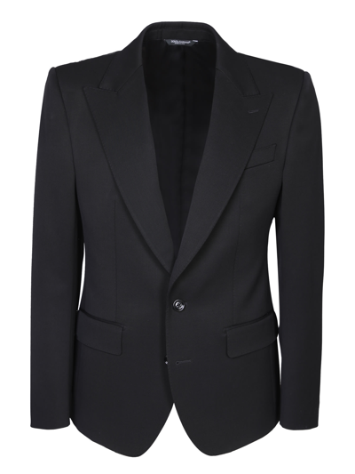 Dolce & Gabbana Single-breasted Sicilia Wool Jacket In Black
