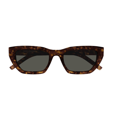 Saint Laurent Sl M127/f 002 Sunglasses In Marrone