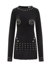 Off-white Black Long-sleeved Mini Dress In Black