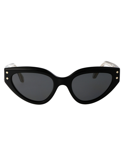 Bulgari Serpenti Cat Eye Frame Sunglasses In 501/87 Black