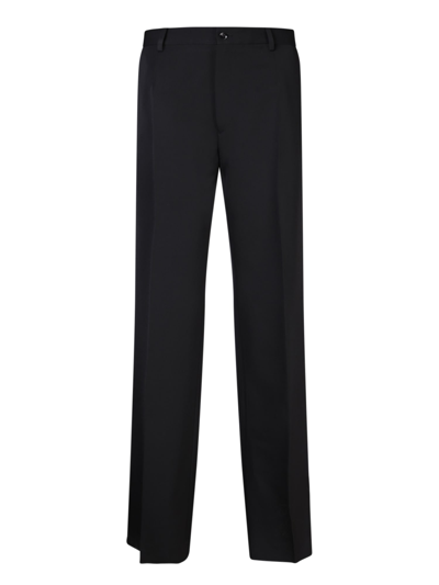 Dolce & Gabbana Straight-leg Stretch-wool Trousers In Black