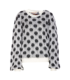 Marni Polka-dot Mohair Blend Sweater In Grey