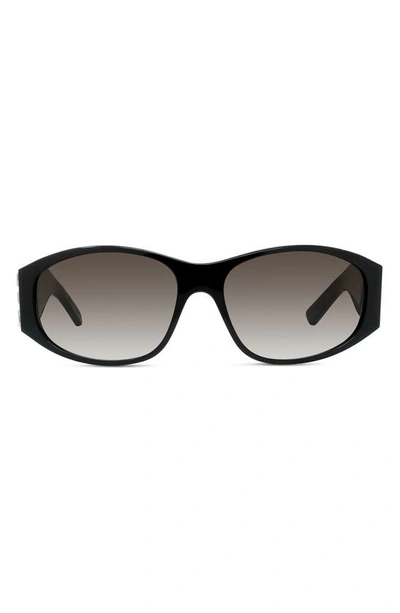 Givenchy 4g Gradient Round Sunglasses In Black/gray Gradient