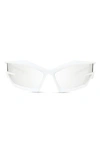 Givenchy Givcut Nylon Wrap Sunglasses In White Smoke Mirro