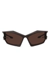 Givenchy Givcut Geometric Sunglasses In Matte Dark Brown / Brown