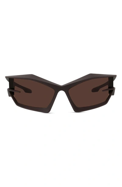 Givenchy Givcut Geometric Sunglasses In Matte Dark Brown / Brown