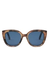 Dior The Midnight R1i 54mm Butterfly Sunglasses In Havana / Blue