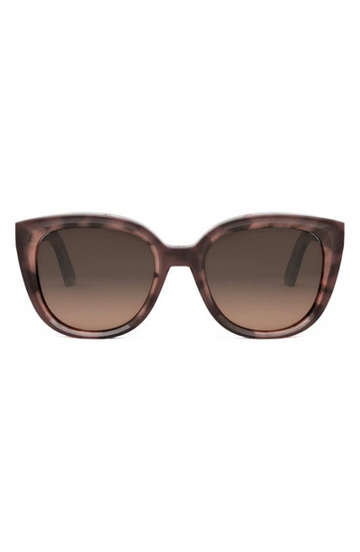 Dior Midnight R1i Butterfly Sunglasses, 54mm In Red Havana