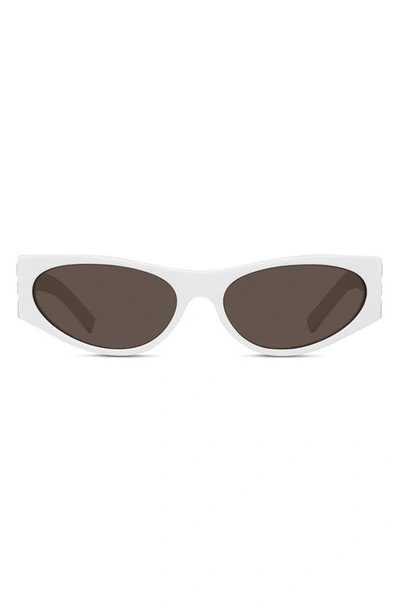 Givenchy 4g Cat Eye Sunglasses In White / Brown