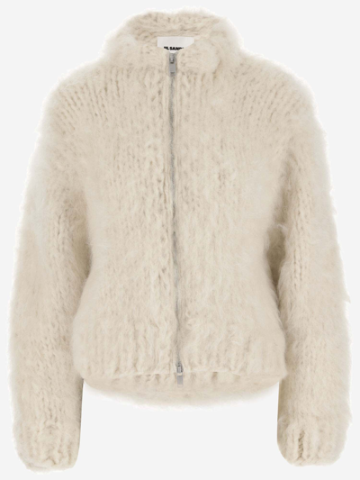 Jil Sander Wool And Cashmere Blend Jacket In Ivory