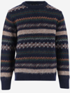 Howlin' Patterned Wool Crew-neck Sweater In Blue