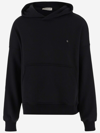 A Paper Kid Logo-embroidered Cotton Hoodie In Black