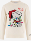 Mc2 Saint Barth Heron Snoopy Witing For Wool, Viscose And Cashmere Sweater In Red