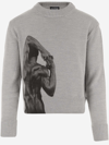 Honey Fucking Dijon Intarsia-knit Wool-blend Jumper In Grey