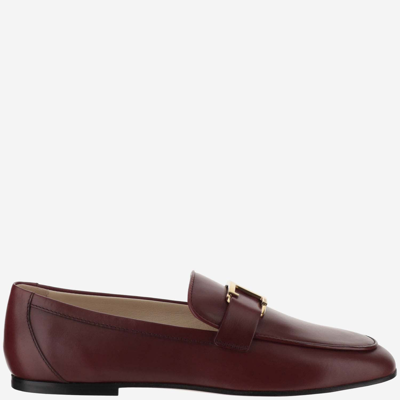 Tod's T Timeless Leather Loafer In Braun