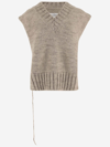 Maison Margiela Botanical Dye Knit Vest In Beige