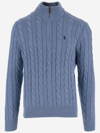 Ralph Lauren Cable-knit Cotton Sweater In Sky Blue Heather