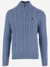 Polo Ralph Lauren Cable-knit Cotton Sweater In Sky Blue Heather