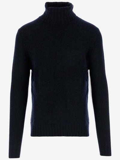 Allude Wool And Cashmere Blend Turtleneck In Blue