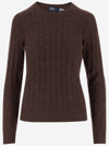 Polo Ralph Lauren Cable-knit Cashmere Sweater In Brown Melange