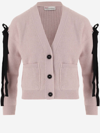Red Valentino Cashmere Blend Cardigan In Pink