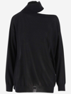 VALENTINO CASHMERE AND SILK TURTLENECK WITH CUT-OUT DETAILING