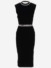 KARL LAGERFELD VISCOSE BLEND DRESS WITH LOGO