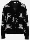 BURBERRY COTTON AND MULBERRY SILK CARDIGAN WITH LOGO