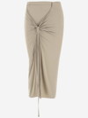 Jacquemus Croissant Belted Cupro-blend Stretch-jersey Midi Skirt In Beige