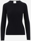 ALLUDE RIBBED CASHMERE PULLOVER