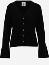 By Malene Birger Cirane Bell Sleeve Wool Cardigan In Black