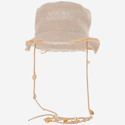 Ruslan Baginskiy Hemp Bucket Hat In Beige