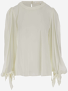 Chloé Silk Crepe De Chine Blouse In White