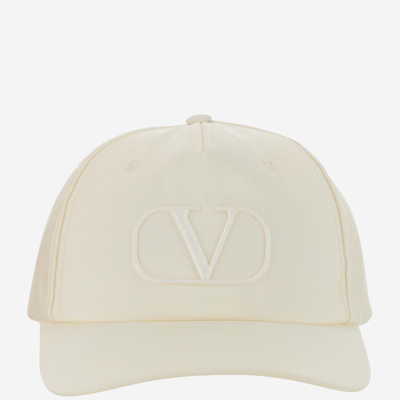 Valentino Garavani Vlogo Signature Baseball Hat In Ivory