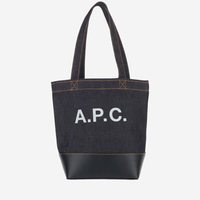 Apc Axel Small Tote Bag In Denim