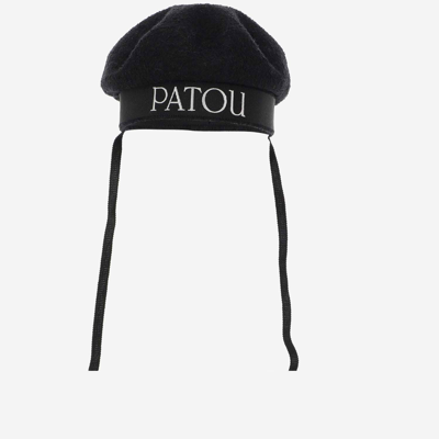Patou Cotton Tweed Sailor Cap In Black