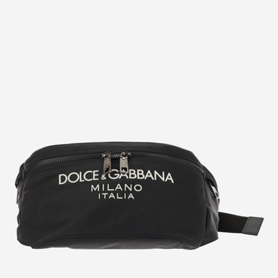 Dolce & Gabbana Nylon Fanny Pack With Logo In Black