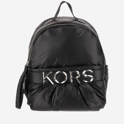 Michael Michael Kors Logo Nylon Backpack In Black