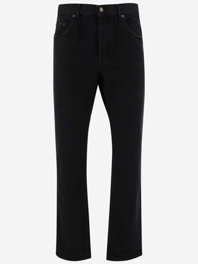 Saint Laurent Etienne Denim Jeans In Worn Black