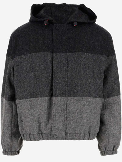 Thom Browne Padded Colour-block Panel Jacket In Black