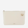 JIL SANDER LEATHER SHOULDER BAG WITH LOGO