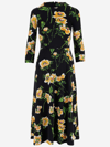 BALENCIAGA TECHNICAL JERSEY DRESS WITH FLORAL PATTERN