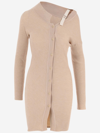 Jacquemus Beige Le Chouchou 'la Robe Maille Colin' Minidress In Beige