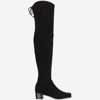 Stuart Weitzman Over The Knee Stretch Suede Boots In Black