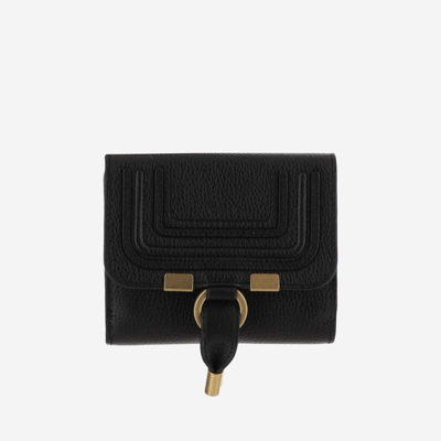 Chloé Leather Gear Wallet In Black