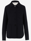 Jil Sander Single-breasted Cashmere Short Coat In Blue